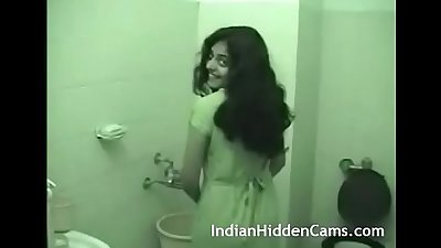Young indian wife taking shower after rough sex